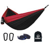 Single Portable Camping Hammock with Tree Straps - Racing Red and Black Diamond